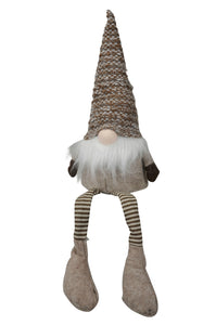 Wichtel Weihnachtswichtel Kantenhocker Stoff H33cm + H51cm braun/grau Weihnachtsdeko Herbst Weihnachten Kantenhocker 2Größen wählbar