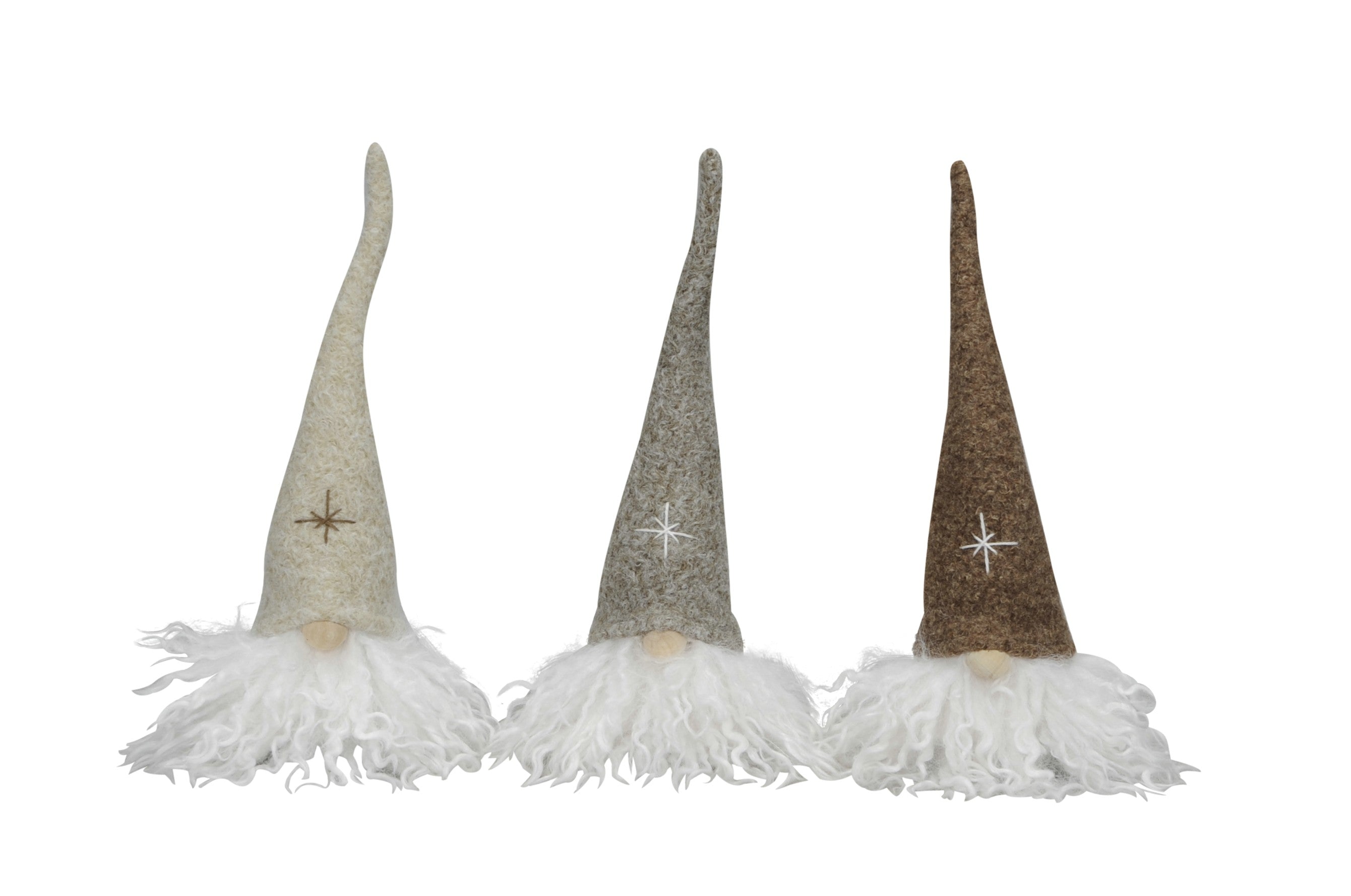 Wichtel Weihnachtswichtel Ø7cm H27cm Polyester/Stoff 3farbig sort. Weihnachtsdeko creme/natur/braun Herbst Weihnachten Skulptur Figur