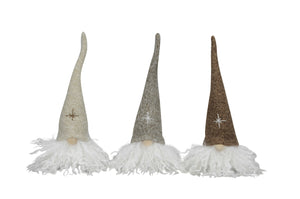Wichtel Weihnachtswichtel Ø7cm H27cm Polyester/Stoff 3farbig sort. Weihnachtsdeko creme/natur/braun Herbst Weihnachten Skulptur Figur