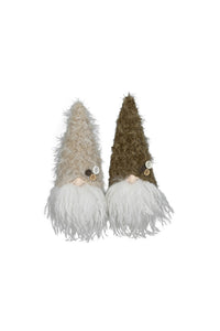 Wichtel Weihnachtswichtel Ø7x7cm H18cm Polyester/Stoff 2farbig sort. Weihnachtsdeko natur/braun Herbst Weihnachten Skulptur Figur