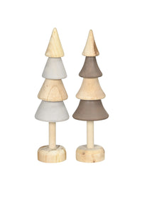 Holz Tanne Baum Dekotanne zum Stellen H24cm + 31,5cm Advent natur/braun/grau Winter Weihnachten Tisch Fenster Aufsteller Dekoration 2Größen wählbar