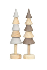 Lade das Bild in den Galerie-Viewer, Holz Tanne Baum Dekotanne zum Stellen H24cm + 31,5cm Advent natur/braun/grau Winter Weihnachten Tisch Fenster Aufsteller Dekoration 2Größen wählbar
