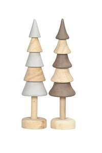 Holz Tanne Baum Dekotanne zum Stellen H24cm + 31,5cm Advent natur/braun/grau Winter Weihnachten Tisch Fenster Aufsteller Dekoration 2Größen wählbar