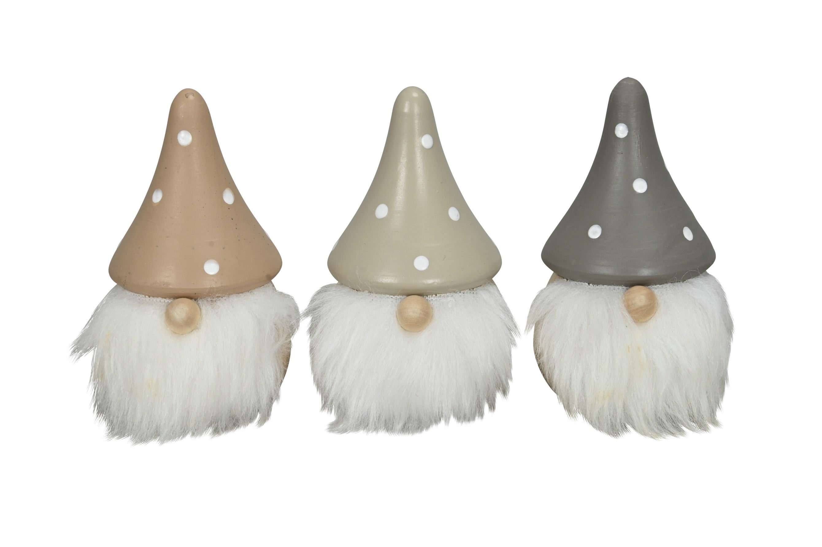 Wichtel Weihnachtswichtel Ø6cm H10cm Holz Pinie 3farbig sort. Weihnachtsdeko creme/natur/braun Herbst Weihnachten Skulptur Figur