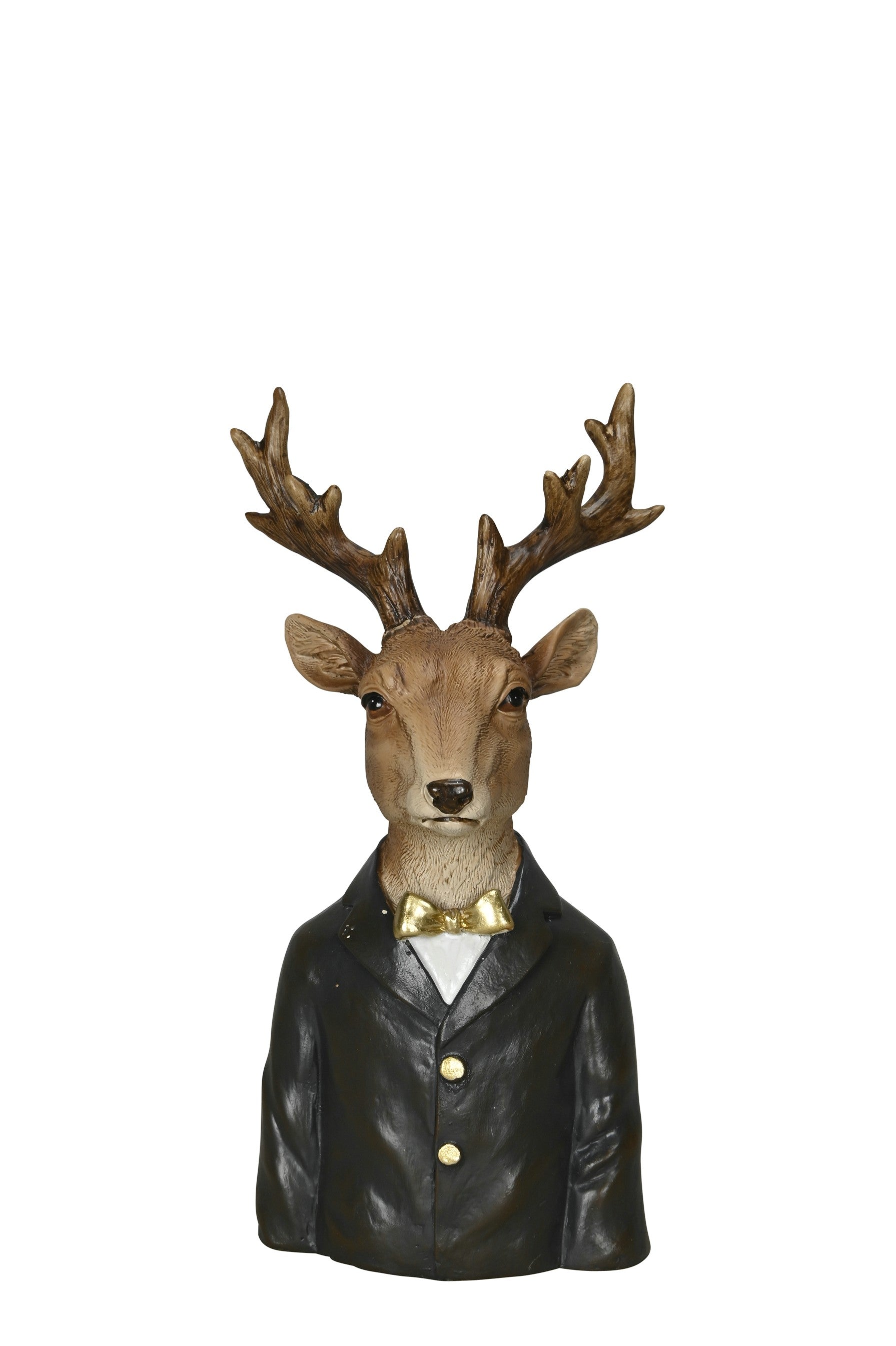 Hirsch Rentier Hirschbüste H22cm - H31cm Skulptur Polyresin braun/schwarz Weihnachten Figur 2Größen wählbar