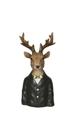 Lade das Bild in den Galerie-Viewer, Hirsch Rentier Hirschbüste H22cm - H31cm Skulptur Polyresin braun/schwarz Weihnachten Figur 2Größen wählbar
