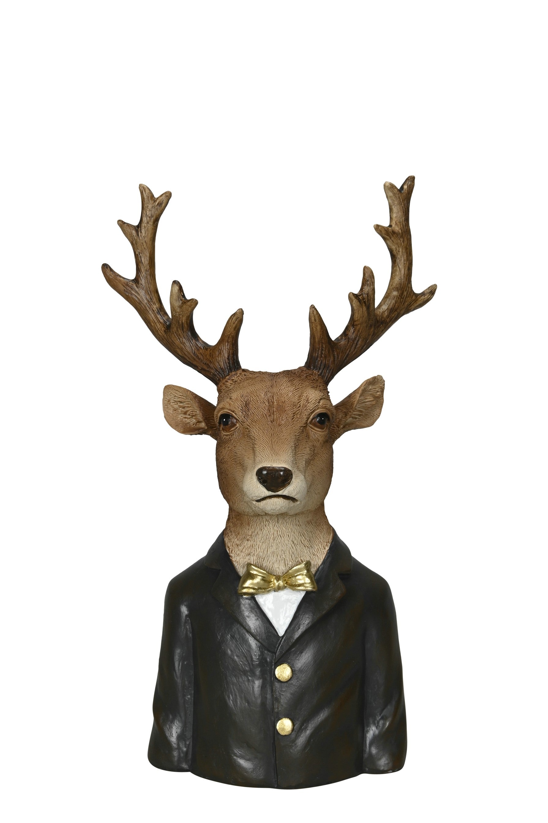 Hirsch Rentier Hirschbüste H22cm - H31cm Skulptur Polyresin braun/schwarz Weihnachten Figur 2Größen wählbar