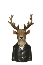 Lade das Bild in den Galerie-Viewer, Hirsch Rentier Hirschbüste H22cm - H31cm Skulptur Polyresin braun/schwarz Weihnachten Figur 2Größen wählbar
