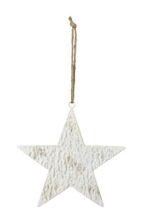 Stern Metall Dekostern zum hängen Ø19cm + Ø30cm Advent creme/gold Winter Weihnachten Fenster Dekohänger Dekoration 2Größen wählbar