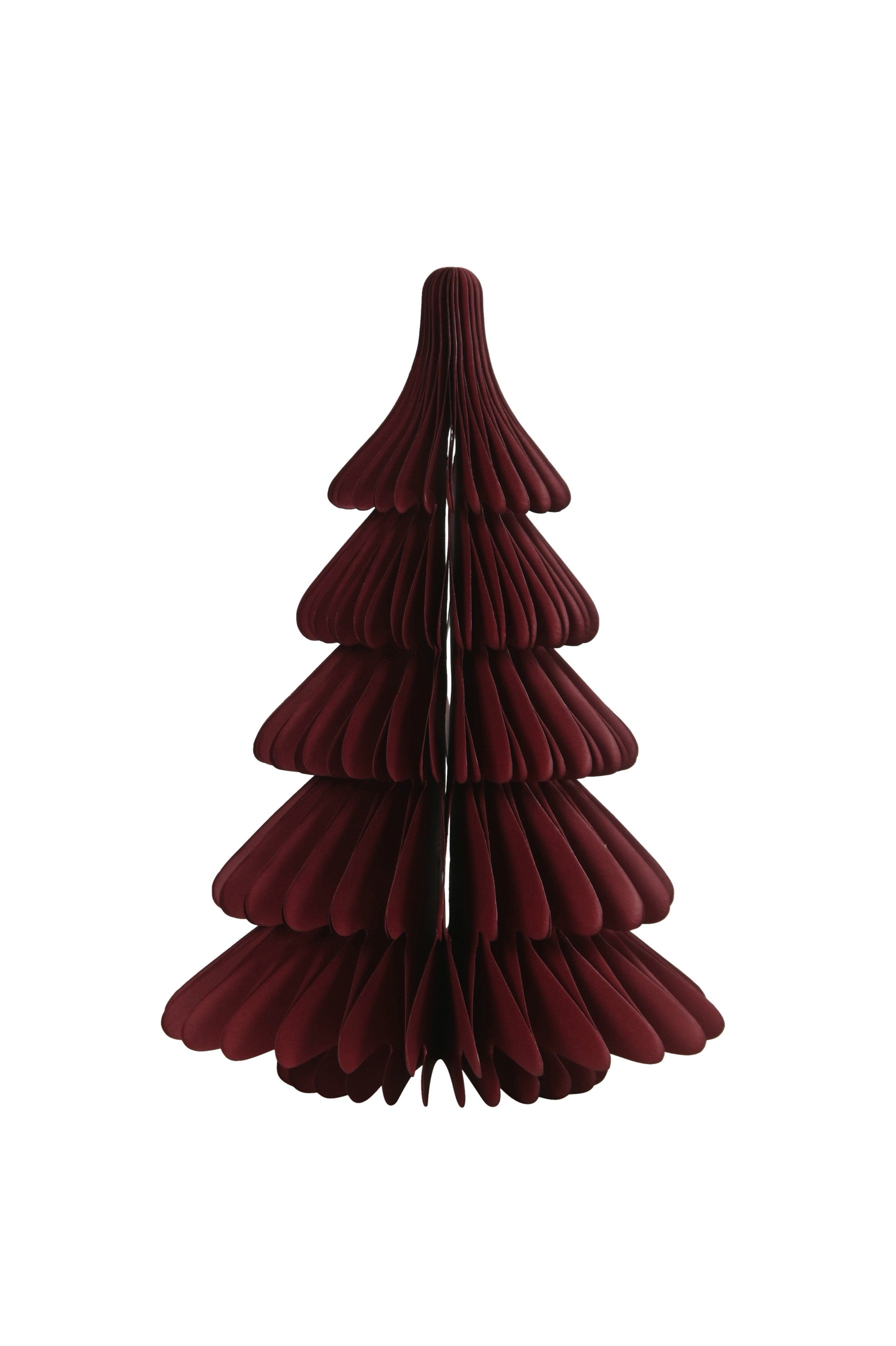 Weihnachtsdeko Tanne Papier bordeaux H30cm + H40cm Aufsteller Weihnachten faltbarer Tannenbaum 2Größen wählbar