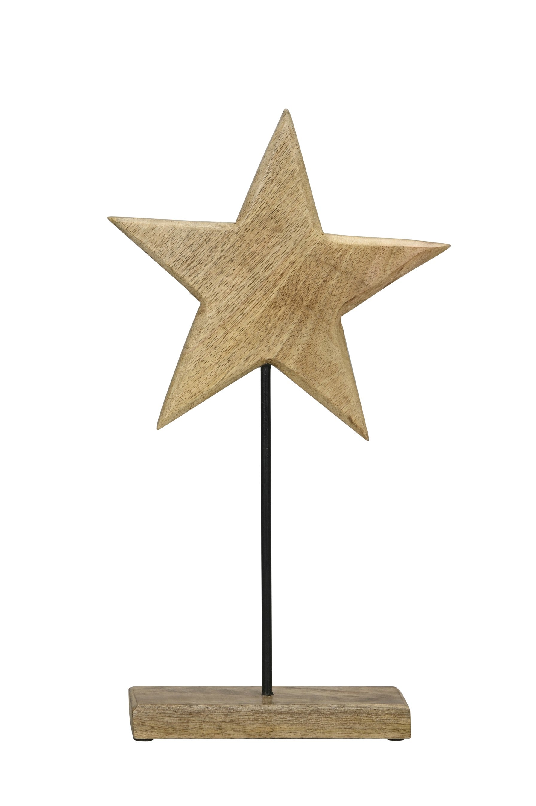Stern auf Fuß Dekostern Aufsteller Mangoholz 21x7cm H40cm Advent Winter Weihnachten Tisch Fenster Dekoration