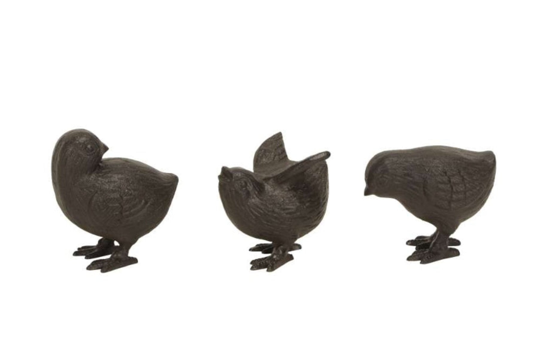 Gartenfiguren Vögel Gusseisen 3fach sort. H7,5-9,5cm Dekovogel Spatz Figuren Vogelfigur Gartendeko