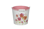 Lade das Bild in den Galerie-Viewer, Metall-Eimer mit Henkel Ø15/17/19cm H13/15/17cm "Mohn bunt" Landhausstil für Pflanzen &amp; Wohnaccessoires vielseitig als Blumentopf Übertopf 3Größen wählbar
