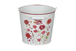 Lade das Bild in den Galerie-Viewer, Metall-Eimer mit Henkel Ø15/17/19cm H13/15/17cm "Herz/Blumen" Vintage-Landhausstil für Pflanzen &amp; Wohnaccessoires Übertopf 3Größen wählbar
