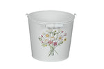 Lade das Bild in den Galerie-Viewer, Metall-Eimer mit Henkel Ø15/17/19cm H13/15/17cm "Blumen bunt" Vintage für Pflanzen &amp; Wohnaccessoires Blumentopf Aufbewahrung Deko 3Größen wählbar
