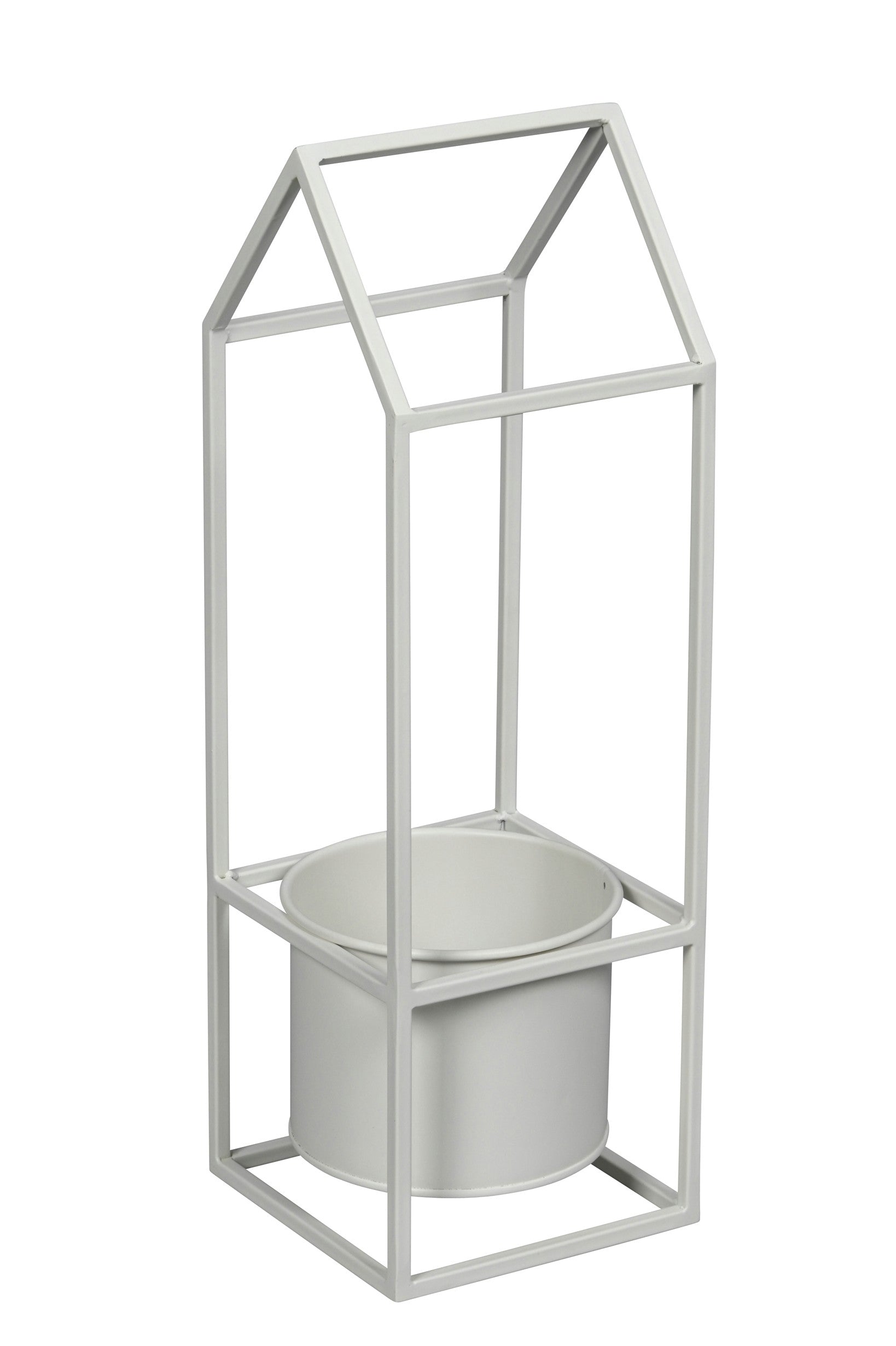 Metall-Deko Haus mit Topf Shabby Chic– Vintage-Pflanzenhalter für Innen & Außen H35cm + 60cm Wand- oder Standdeko 2Größen wählbar