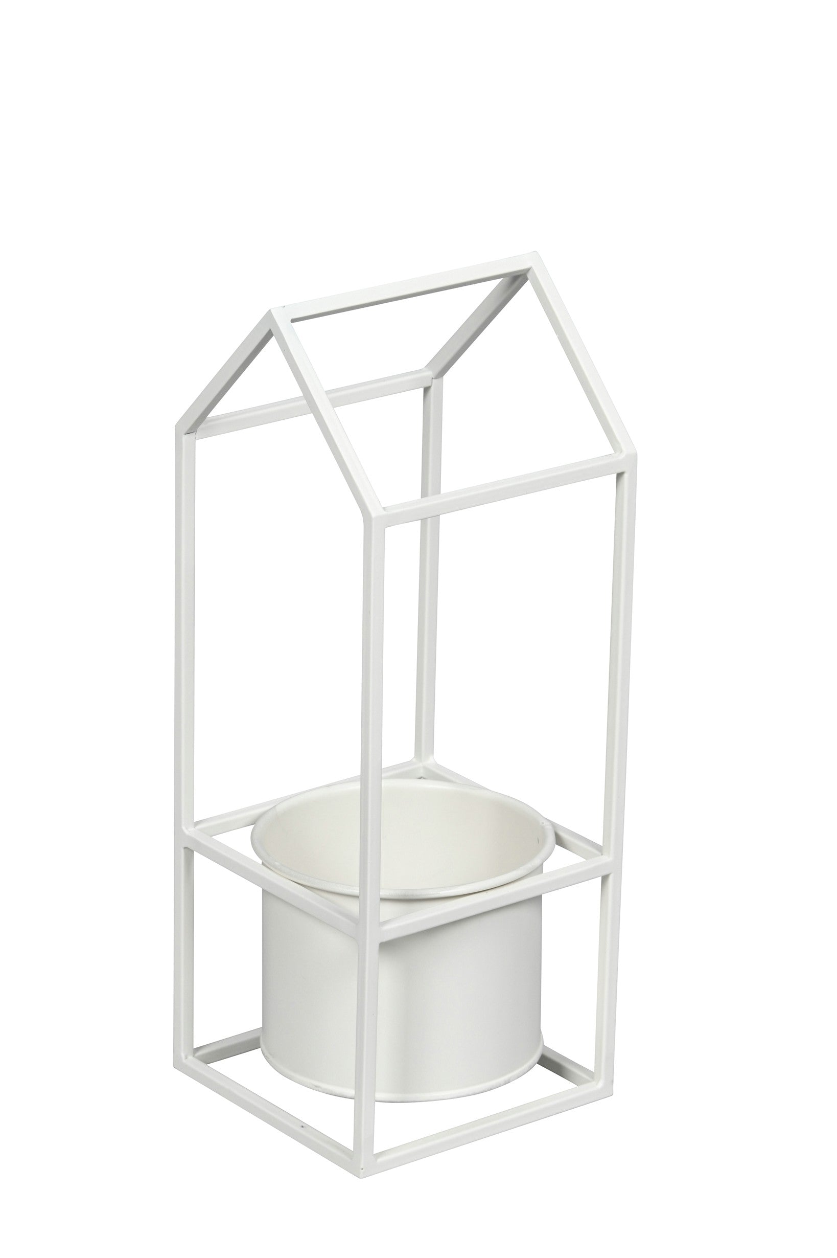 Metall-Deko Haus mit Topf Shabby Chic– Vintage-Pflanzenhalter für Innen & Außen H35cm + 60cm Wand- oder Standdeko 2Größen wählbar