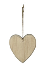 Lade das Bild in den Galerie-Viewer, Holzherz Deko natur 2er Set H19 &amp; H16 cm – Paulowniaholz mit Hänger Fensterhänger Herzanhänger im Landhausstil natürliche Wohn- &amp; Geschenkdekoration
