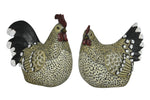 Lade das Bild in den Galerie-Viewer, Dekofiguren Hahn &amp; Huhn 2-teilig sortiert natur/schwarz – Landhausstil aus Polyresin, H 17 cm &amp; H 20 cmOstern Skulptur
