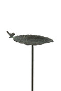 Vogeltränke Futterplatz Metall braun/grün Vintage Ø28x16cm H7cm L107cm Futterstation Vogelbad Gartenstecker Stecker
