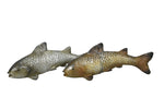 Lade das Bild in den Galerie-Viewer, Fisch Magnet 2erSet silber/gold 15x3cm H6cm – 2-teilig mit Magnet Dekorativer Fisch aus Polyresin für Kühlschrank, Metallflächen &amp; maritime Deko

