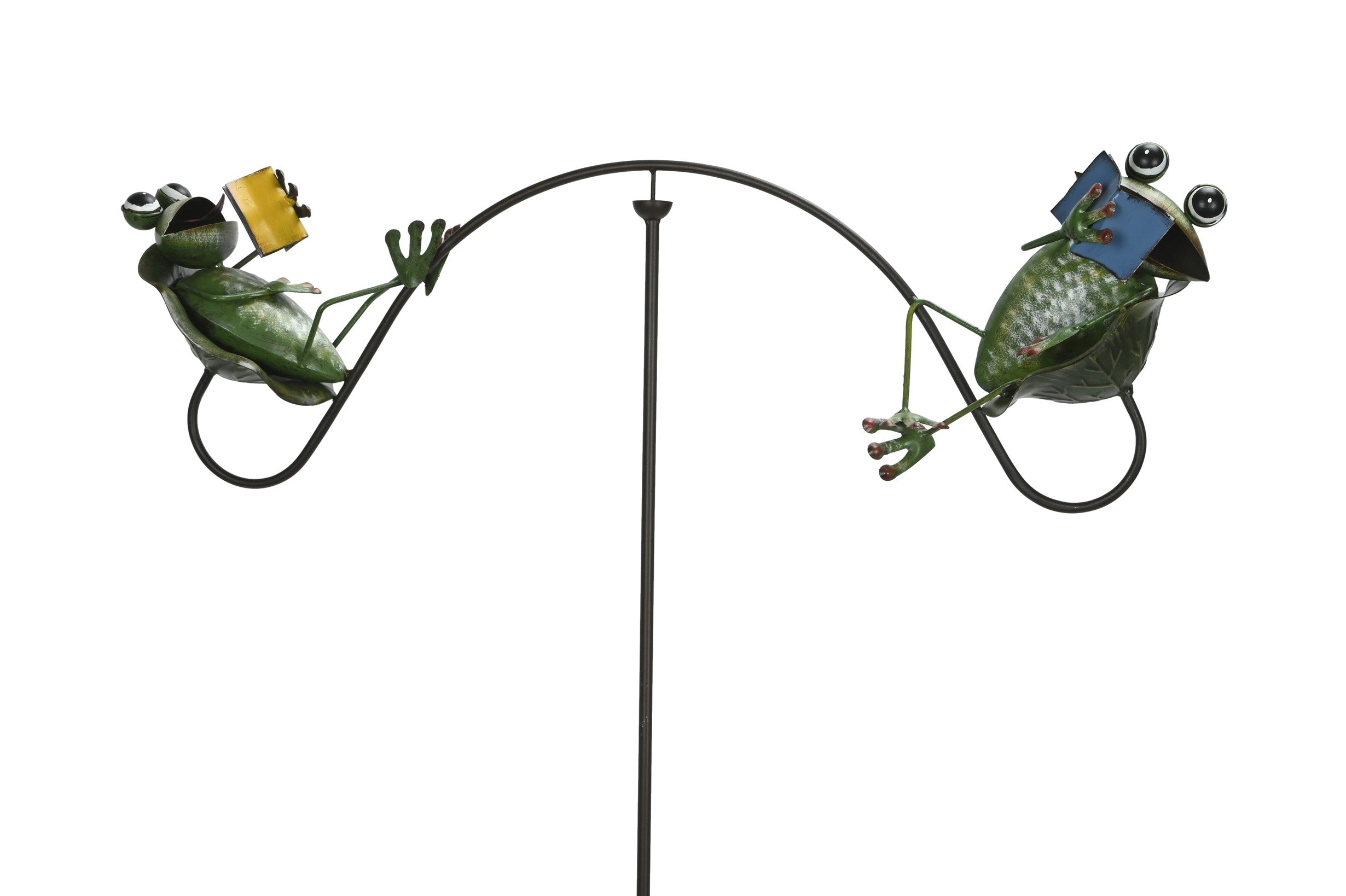 Windspiel Frösche Gartenstecker aus Metall Buntes Windrad mit Froschmotiv 120 cm Höhe Dekorative Gartendeko für Garten Terrasse und Vorgarten