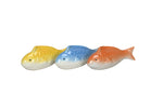 Lade das Bild in den Galerie-Viewer, Schwimmfisch aus Porzellan – 3 Farben sortiert (Gelb, Blau, Orange) 11 x3cm H5cm/15x4cm H6cm Dekorative Schwimmfigur für Teich, Wasserschale &amp; Gartendeko 2Größen wählbar
