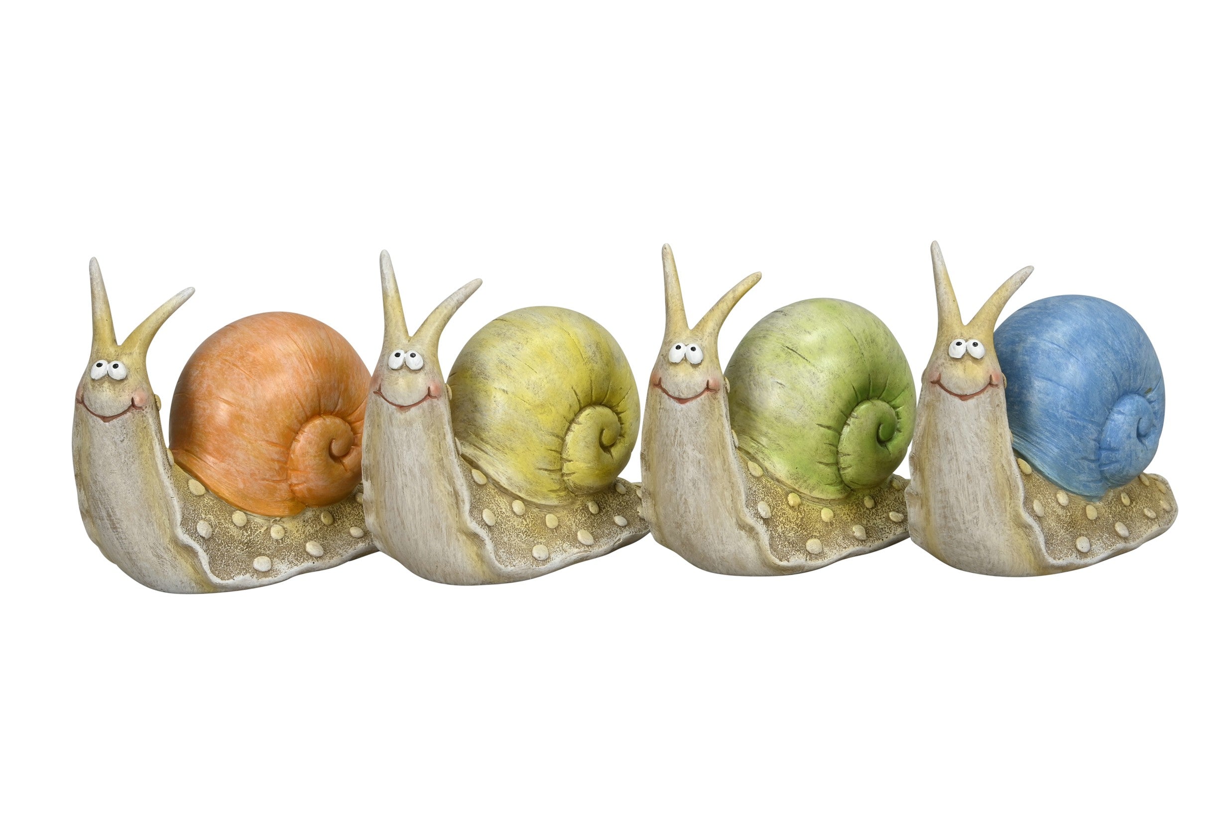 Schnecke Gartenfigur 4-fach sortiert Dekorative Mini-Schnecke aus Polyresin für Garten, Beet, Balkon & Pflanzgefäße H7cm +13cm 2Größen wählbar
