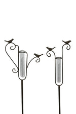Lade das Bild in den Galerie-Viewer, Regenmesser auf Stab aus Metall Gartenstecker – H112 cm Dunkelbraun Dekoration 2Formen wählbar
