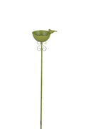 Vogeltränke auf Stab aus Eisen Grün gewischt 109cm Höhe Vogelbad mit Dekoschale 19x14 cm Gartendekoration für Wildvögel
