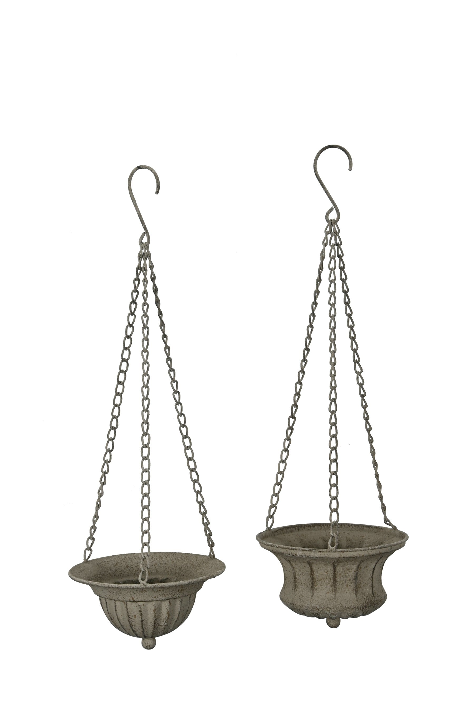 Vogeltränke zum Aufhängen aus Metall – Dekorative Hängeschale Grau 2fach sort. Ø16cm Höhe 11cm inkl. 40cm Aufhänger Garten- und Balkondekoration