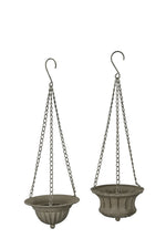 Lade das Bild in den Galerie-Viewer, Vogeltränke zum Aufhängen aus Metall – Dekorative Hängeschale Grau 2fach sort. Ø16cm Höhe 11cm inkl. 40cm Aufhänger Garten- und Balkondekoration
