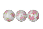 Lade das Bild in den Galerie-Viewer, Schwimmkugel weiß/rosa Ø8cm/Ø10cm Blüten Porzellan 3er Set Gartendekoration Schwimmende Deko Kugeln für Teich, Brunnen &amp; Wasserschalen Elegante Garten Deko 2Größen wählbar
