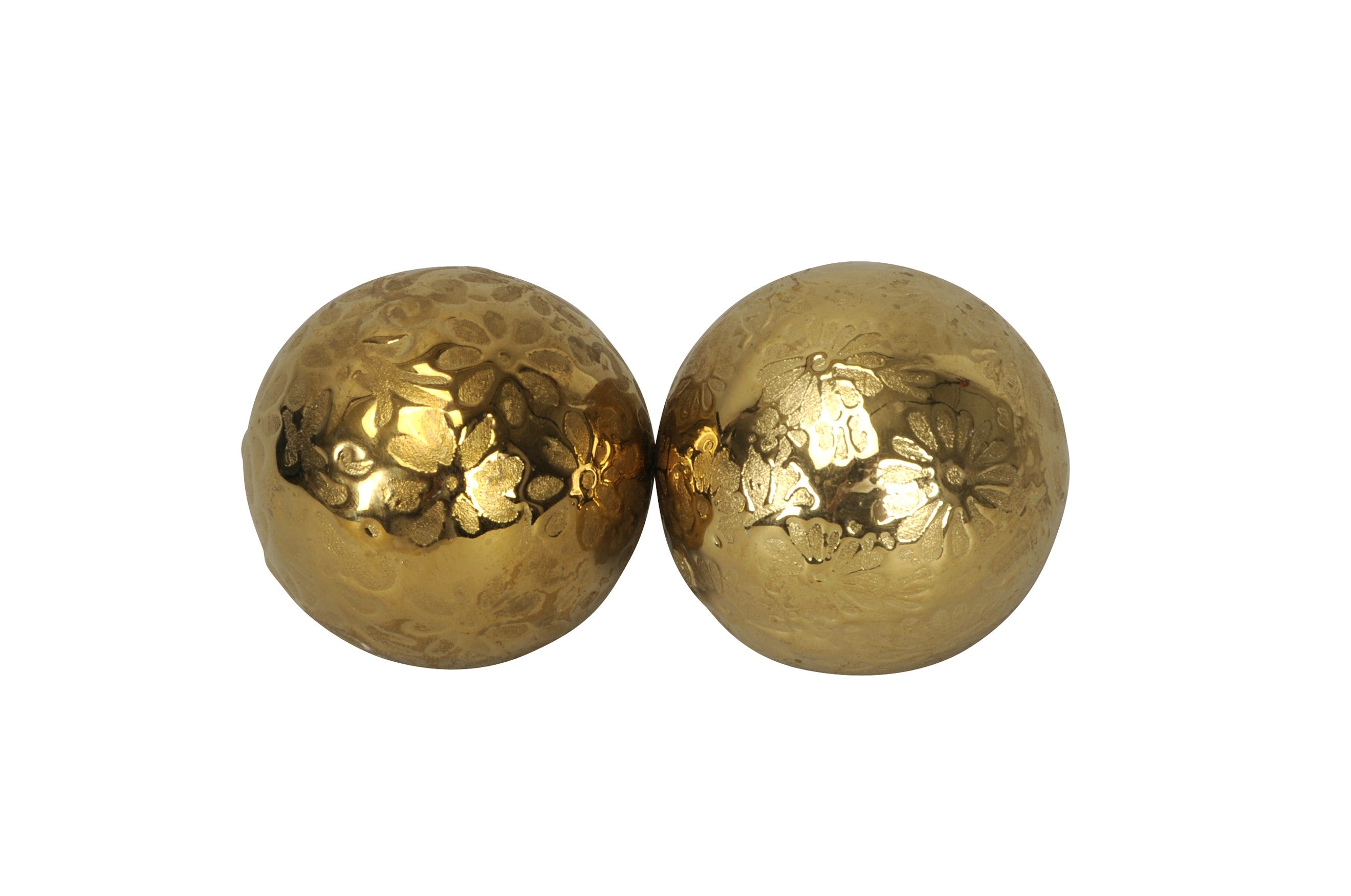 Schwimmkugel gold Ø4cm Blüten Porzellan 2fach sort. (4er Set) Gartendekoration Schwimmende Deko Kugeln für Teich, Brunnen & Wasserschalen Elegante Garten Deko