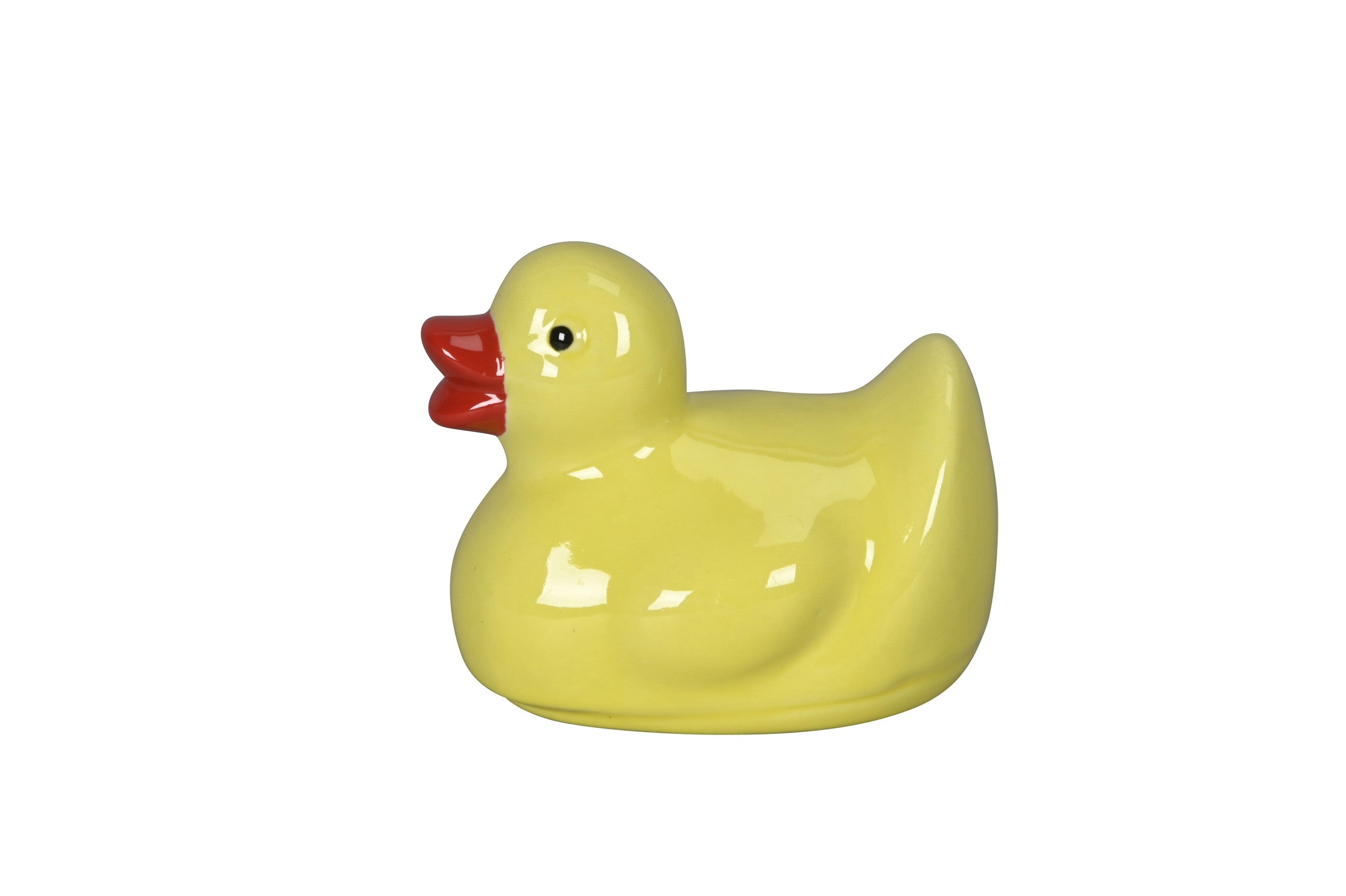 Schwimmente Gelb aus Porzellan Dekorative Schwimmenten 2er Set 10x8cm H9cm Teichdekoration für Miniteich Wasserschale Garten Terrasse und Balkon
