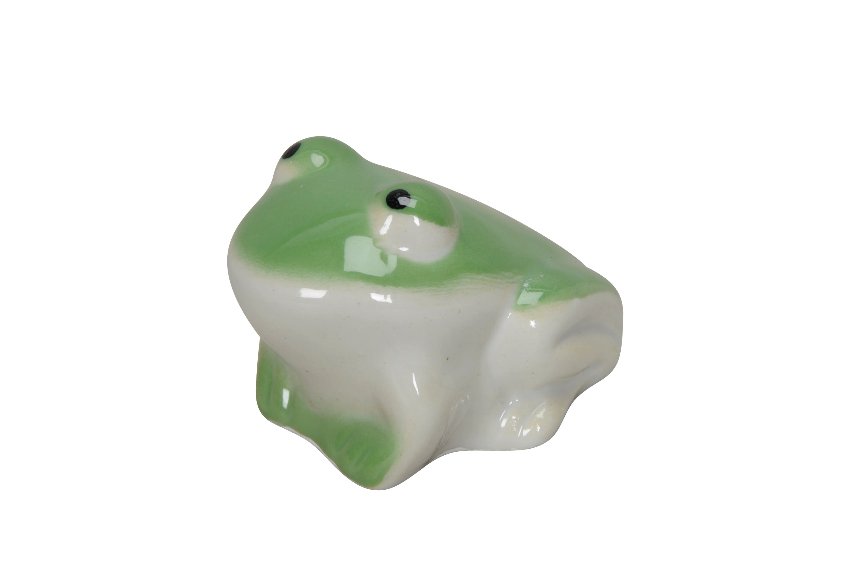 Schwimmfrosch aus Porzellan Grün Dekorativer Schwimmfrosch 2er Set 7x5cm H5cm Niedliche Teich- und Gartendekoration