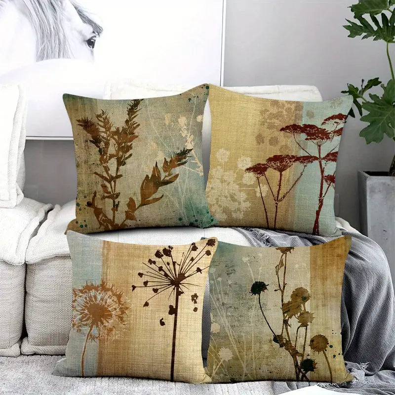 Kissen Outdoor Garten Wasserabweisend 45 x 45 cm Gräser natur/braun Dekokissen 4 Motive wählbar