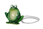 Lade das Bild in den Galerie-Viewer, Wasserspeier Frosch grün Steinzeug 16,5x12,5cm H14,5cm mit 230V Pumpe Teichfigur Miniteich Wasserspiel
