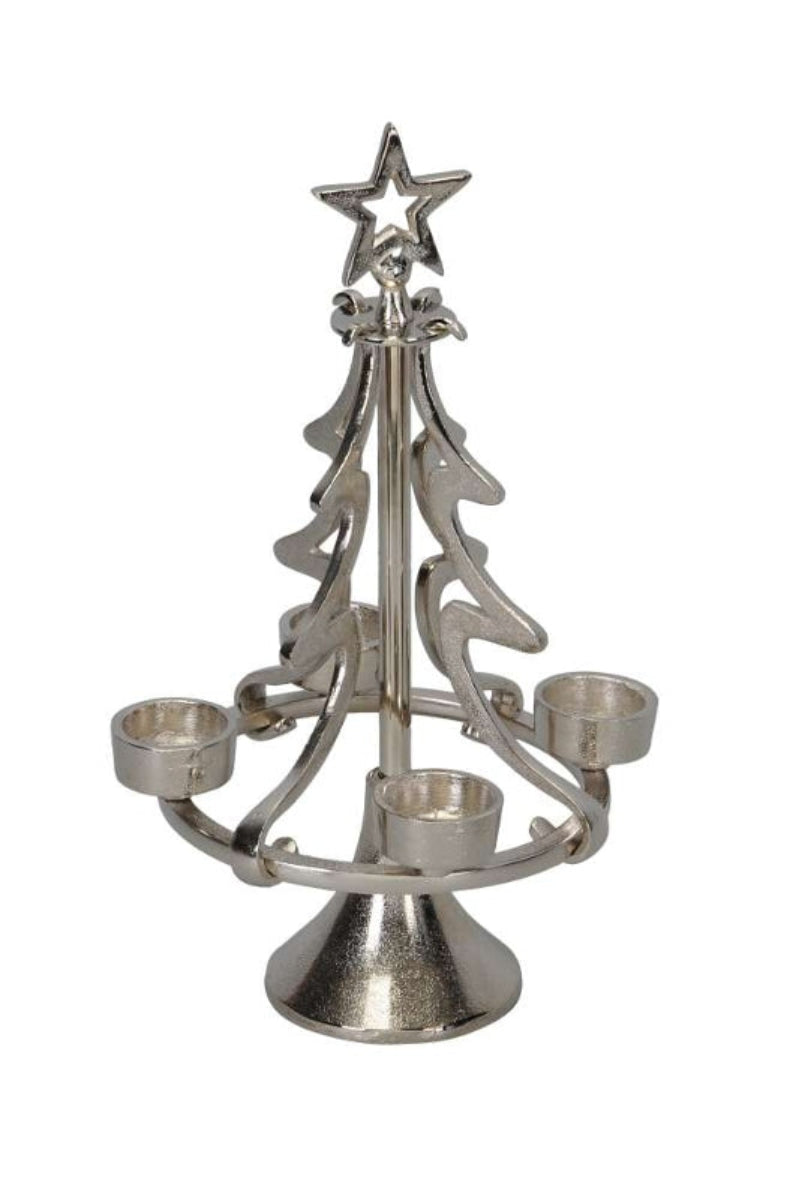 Alu Tannenbaum für 4Teelichter Ø20cm 37cm Weihnachtenten Tanne