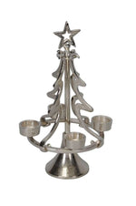 Lade das Bild in den Galerie-Viewer, Alu Tannenbaum für 4Teelichter Ø20cm 37cm Weihnachtenten Tanne
