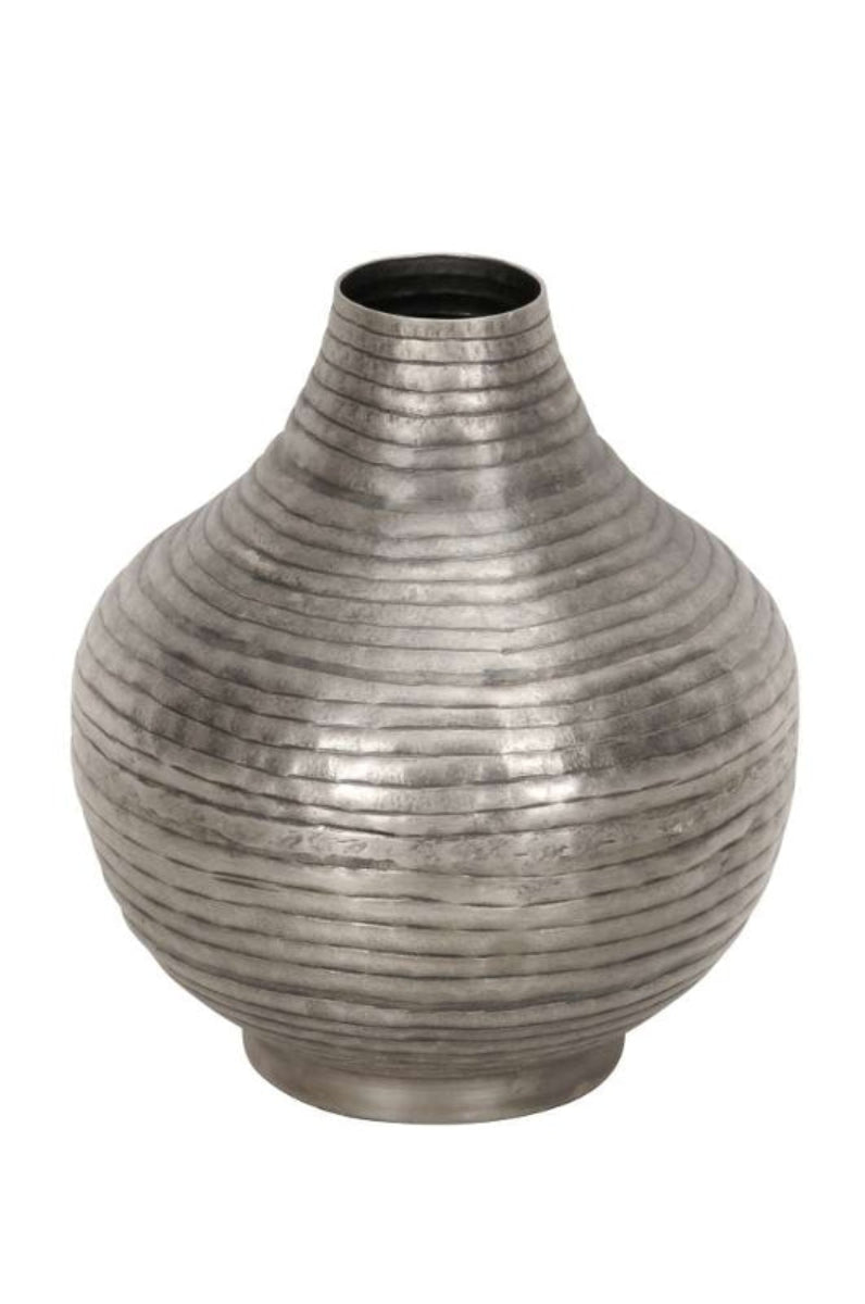 Vase Metall antik silber bauchig Ø24cm H27,5cm