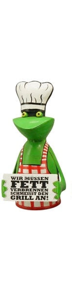 Zaunfigur Zaunhocker GrillMeister Kanu Metall 12x14x20 cm Pfostenhocker Dekofigur Garten 4Sprüche wählbar