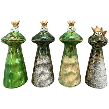 Zaunfigur Zaunhocker Frosch Dolomite Keramik 9,4x9,1x23 cm Pfostenhocker Dekofigur Garten 4Modelle wählbar