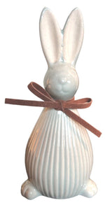 Lade das Bild in den Galerie-Viewer, Keramik Hase 2er Set Dekofigur Ø7cm H17cm mint Osterdeko Frühjahrsdekoration Wohnaccessoire
