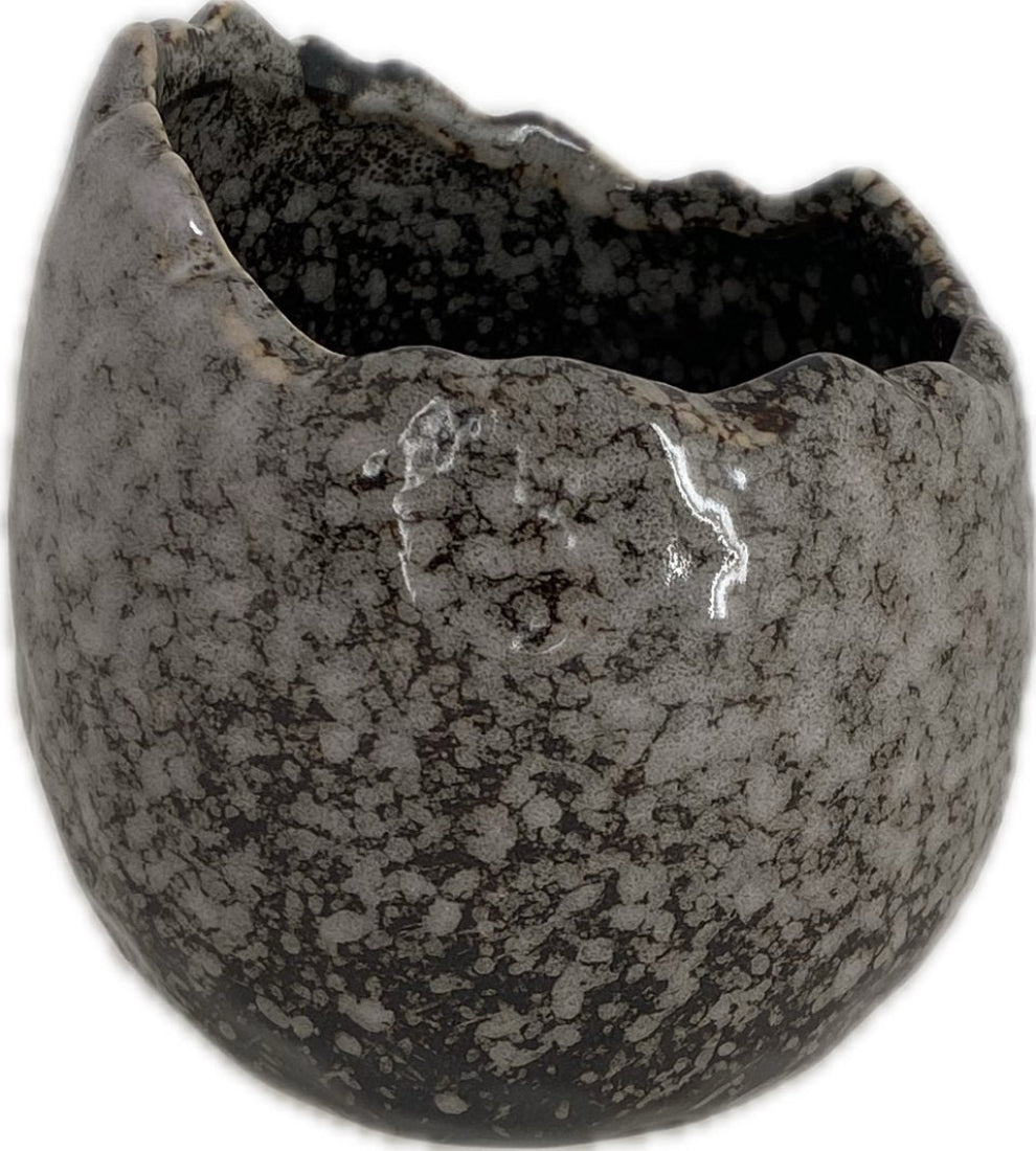 Pflanzei Eierschalen-Pflanzgefäß Keramik altrosa-natur Eierschalen-Topf Blumentopf H9,5cm+12cm 2Größen wählbar