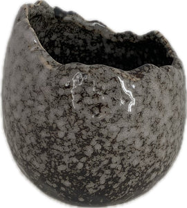 Pflanzei Eierschalen-Pflanzgefäß Keramik altrosa-natur Eierschalen-Topf Blumentopf H9,5cm+12cm 2Größen wählbar