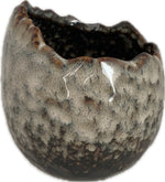 Lade das Bild in den Galerie-Viewer, Pflanzei Eierschalen-Pflanzgefäß Keramik grau-grünEierschalen-Topf Blumentopf H9,5cm+12cm 2Größen wählbar
