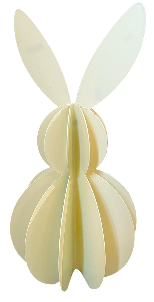 Hase Ostern hell-gelb Metall Ø10cm H20cm Skulptur Landhaus Osterhase Osterdeko Hase zum Hinstellen Wabenhase