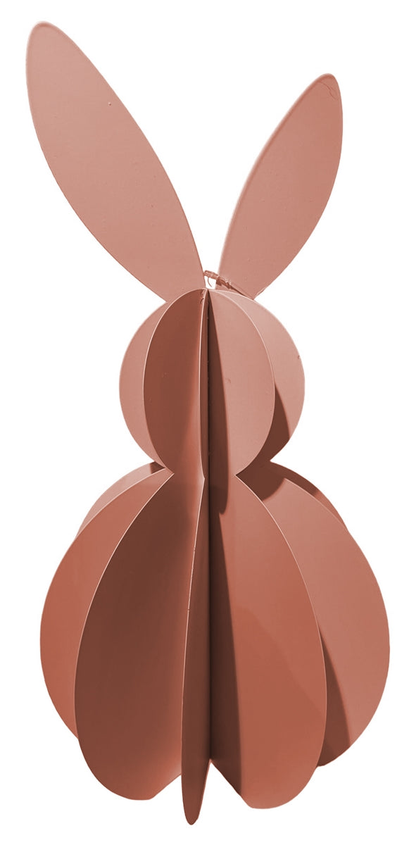 Hase Ostern apricot Metall Ø17cm H36,5cm Skulptur Landhaus Osterhase Osterdeko Hase zum Hinstellen Wabenhase