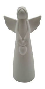 LED Engel Porzellan weiß H14cm+19cm Weihnachten Skulptur Figur Weihnachten 2Größen wählbar